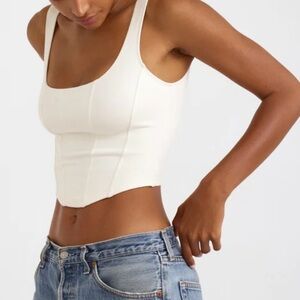 NWT Organic Basics Flex Corset Top Off White Cotton L